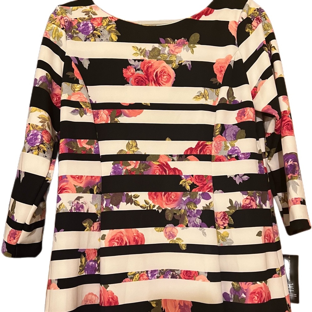 INC Floral Garden Mist Striped A-line (Macys) Dress Sz XL New With Tags